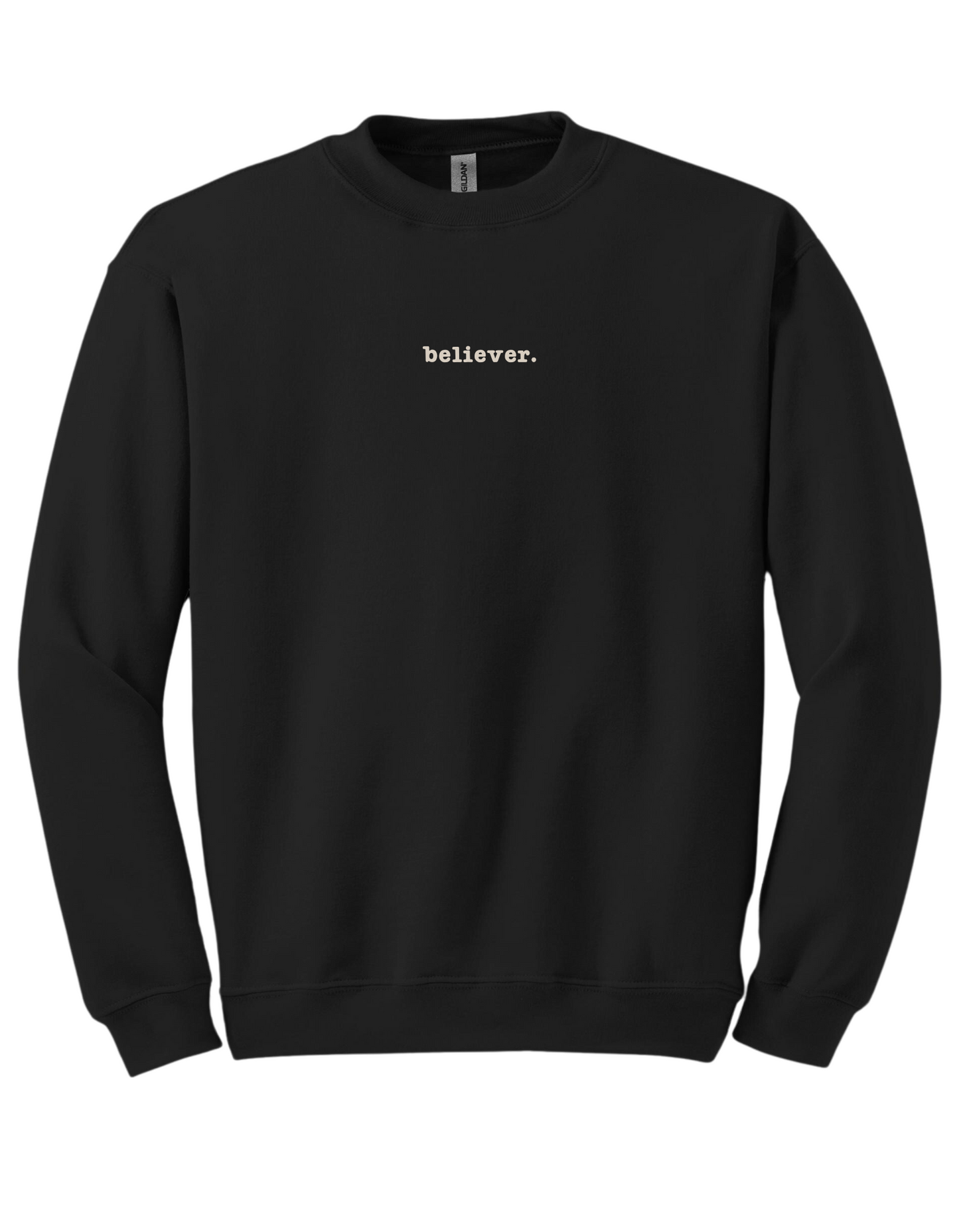 believer. Christian Embroidered Sweater.